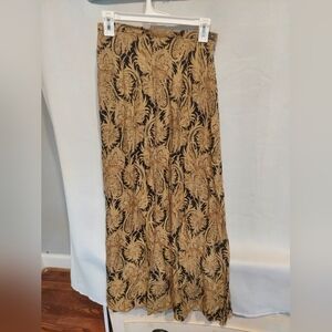 Brooks Brothers Womens Vintage Paisley/Floral Black/Gold Maxi Skirt Size 6